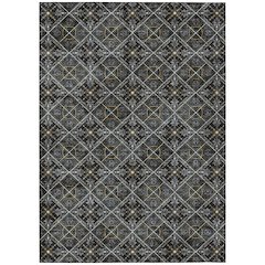 Machine Washable Indoor/Outdoor Chantille ACN2692 Black 5' x 7'6" Rug
