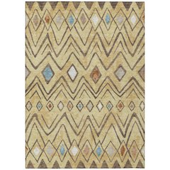 Machine Washable Indoor/Outdoor Chantille ACN2702 Gold 5' x 7'6" Rug