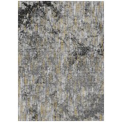 Machine Washable Indoor/Outdoor Chantille ACN2710 Black 5' x 7'6" Rug
