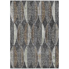 Machine Washable Indoor/Outdoor Chantille ACN2711 Black 5' x 7'6" Rug