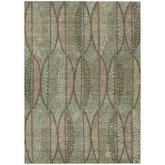 Machine Washable Indoor/Outdoor Chantille ACN2711 Green 5' x 7'6" Rug