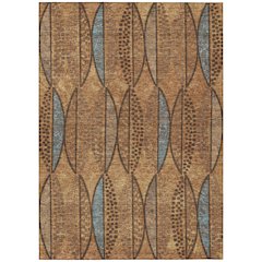 Machine Washable Indoor/Outdoor Chantille ACN2711 Orange 5' x 7'6" Rug
