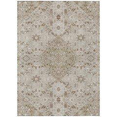 Machine Washable Indoor/Outdoor Chantille ACN2714 Brown 5' x 7'6" Rug