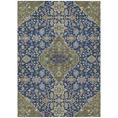 Machine Washable Indoor/Outdoor Chantille ACN2714 Blue 5' x 7'6" Rug