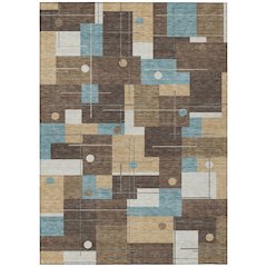 Machine Washable Indoor/Outdoor Chantille ACN2716 Brown 5' x 7'6" Rug