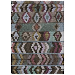 Machine Washable Indoor/Outdoor Chantille ACN2721 Brown 8' x 10' Rug