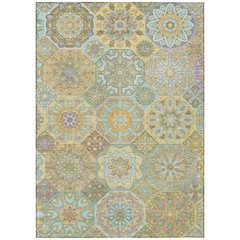 Machine Washable Indoor/Outdoor Chantille ACN2729 Gold 8' x 10' Rug