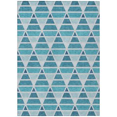 Machine Washable Indoor/Outdoor Chantille ACN2734 Teal 8' x 10' Rug