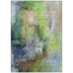 Machine Washable Indoor/Outdoor Chantille ACN2738 Green 8' x 10' Rug
