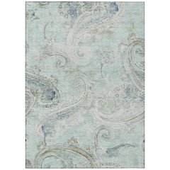 Machine Washable Indoor/Outdoor Chantille ACN2747 Teal 8' x 10' Rug