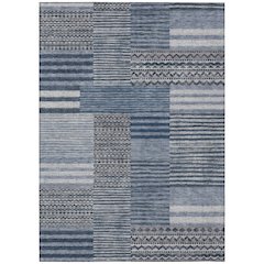 Machine Washable Indoor/Outdoor Chantille ACN2749 Blue 8' x 10' Rug