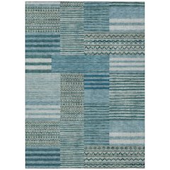 Machine Washable Indoor/Outdoor Chantille ACN2749 Teal 8' x 10' Rug
