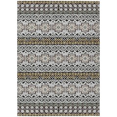 Machine Washable Indoor/Outdoor Chantille ACN2760 Black 8' x 10' Rug