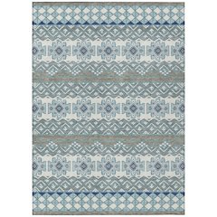 Machine Washable Indoor/Outdoor Chantille ACN2760 Teal 8' x 10' Rug