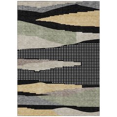 Machine Washable Indoor/Outdoor Chantille ACN2761 Black 8' x 10' Rug