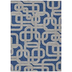 Machine Washable Indoor/Outdoor Chantille ACN2764 Blue 8' x 10' Rug