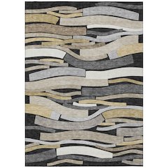 Machine Washable Indoor/Outdoor Chantille ACN2776 Black 8' x 10' Rug