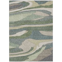 Machine Washable Indoor/Outdoor Chantille ACN2777 Green 8' x 10' Rug