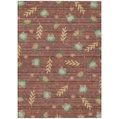 Machine Washable Indoor/Outdoor Chantille ACN2795 Red 8' x 10' Rug