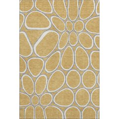 Premium Machine Washable Mayfield AMF1041 Gold 5' x 7'6" Rug
