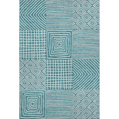 Premium Machine Washable Mayfield AMF1044 Teal 5' x 7'6" Rug