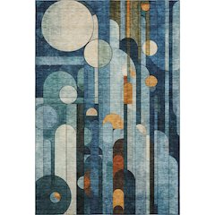 Premium Machine Washable Mayfield AMF1125 Blue 5' x 7'6" Rug