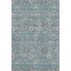 Premium Machine Washable Mayfield AMF1155 Teal 5' x 7'6" Rug