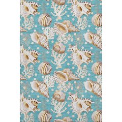 Premium Machine Washable Mayfield  Aqua 5' x 7'6" Rug