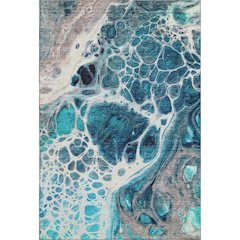 Premium Machine Washable Mayfield AMF682 Teal 5' x 7'6" Rug