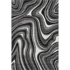 Premium Machine Washable Mayfield AMF756 Black 5' x 7'6" Rug
