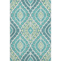 Premium Machine Washable Mayfield AMF761 Teal 5' x 7'6" Rug