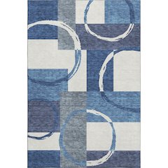 Premium Machine Washable Mayfield AMF943 Blue 5' x 7'6" Rug