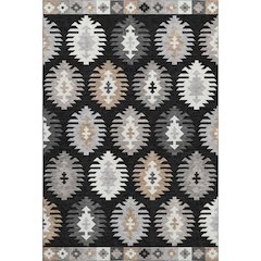 Premium Machine Washable Mayfield AMF983 Black 5' x 7'6" Rug