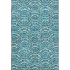 Premium Machine Washable Mayfield AMF984 Teal 5' x 7'6" Rug
