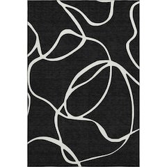 Premium Machine Washable Mayfield AMF999 Black 5' x 7'6" Rug