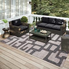 Yuma Gray Contemporary Geometric 3' x 5' Area Rug Gray AYU34
