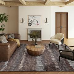 Rylee Brown Transitional Striped 3' x 5' Area Rug Brown ARY34