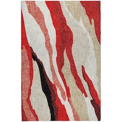 Luxury Washable Lorenzo Red 5' x 7'6" Rug
