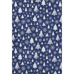 Luxury Washable Indoor/Outdoor Merry & Bright Navy 5' x 7'6" Rug