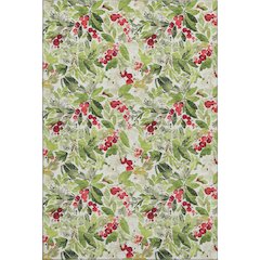Luxury Washable Indoor/Outdoor Merry & Bright Aloe 5' x 7'6" Rug