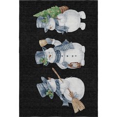 Luxury Washable Indoor/Outdoor Merry & Bright Black 5' x 7'6" Rug