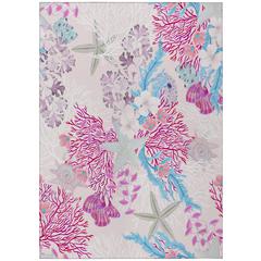 Indoor/Outdoor Surfside ASR31 Raspberry Washable 5' x 7'6" Rug