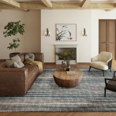 Waverly Earth Contemporary Striped 3' x 5' Area Rug Earth AWA31