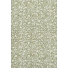 Luxury Washable Indoor/Outdoor Soft Essentials SE4 Green 5' x 7'6" Rug