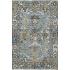 Indoor/Outdoor Silk Road Aqua 5' x 7'6" Rug