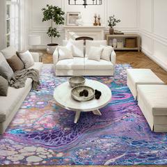 Karina Periwinkle Modern Abstract 3' x 5' Area Rug Periwinkle AKC49