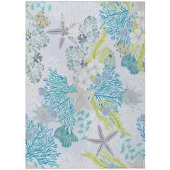 Indoor/Outdoor Surfside ASR31 Aqua Washable 5' x 7'6" Rug