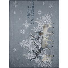 Indoor/Outdoor Cozy Winter ACW32 Gray Washable 5' x 7'6" Rug
