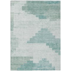 Machine Washable Indoor/Outdoor Chantille Teal 8' x 10' Rug