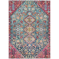 Machine Washable Indoor/Outdoor Chantille Teal 8' x 10' Rug